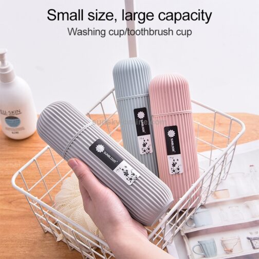 Portable Toothbrush and Toothpaste Protective Case, Travel and Camping Storage Box, Toiletry Storage Cup, Innovative Design