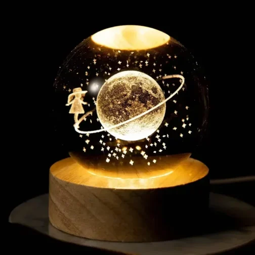 3D Crystal Ball Floating Night Light, Galaxy Planetary Lamp, Night Light, Bedside Lamp, Home Decor, Christmas Gift – Image 7