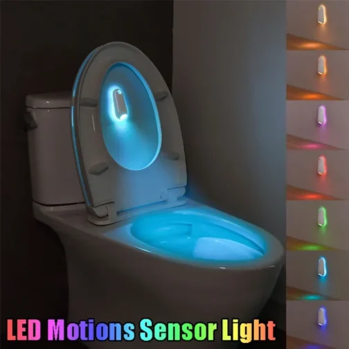 RGB Motion Sensor LED Light for Toilet, Step Night Light, Waterproof Light, Corridor Step Lighting, 8 Lighting Modes, 2-in-1