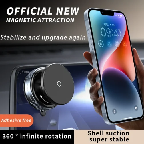 360° Rotating Car Mount Phone Holder with Magnetic Vacuum Adsorption – Image 2